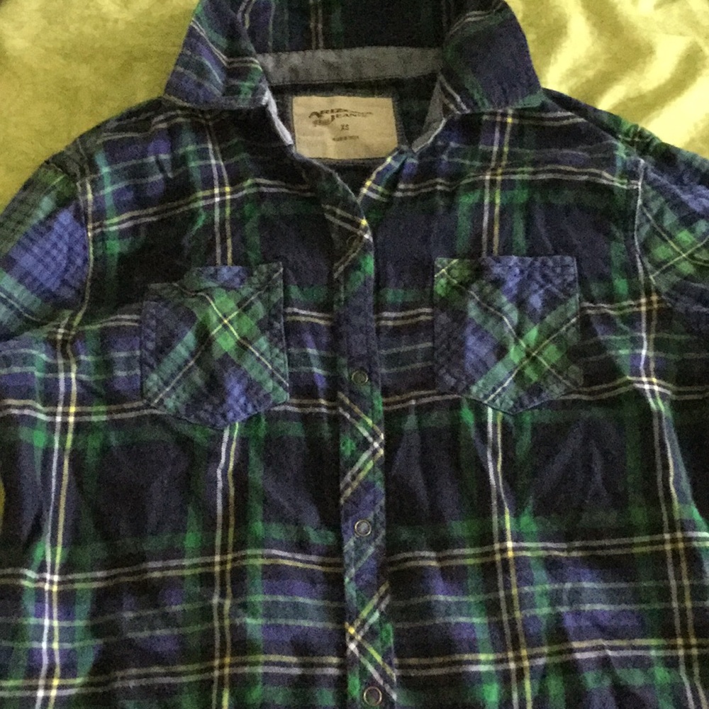 Blue and green flannel